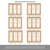 ThruEasi Room Divider - Reims Diamond 5 Panel Oak Clear Bevelled Glass Prefinished Double Doors with Single Side