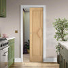 Reims Diamond 5 Panel Oak Single Evokit Pocket Door - Prefinished