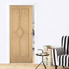 FD30 Reims Diamond 5 Panel Oak Evokit Pocket Fire Door - 30 Minute Fire Rated - Prefinished