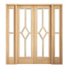 W6 Reims Room Divider Internal Door & Frame Kit - Bevelled Clear Glass - Prefinished Oak - 2031x1904mm Wide