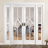 W6 Reims Room Divider Door & Frame Kit - Bevelled Clear Glass - White Primed - 2031x1904mm Wide