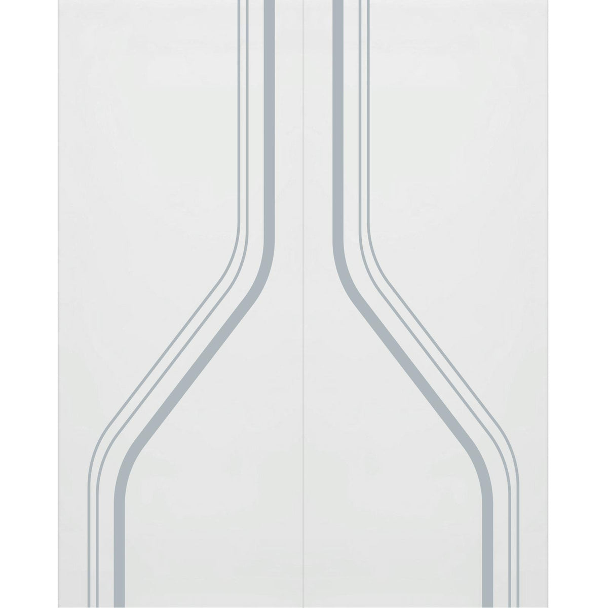 Double Glass Sliding Door - Reston 8mm Obscure Glass - Clear Printed Design - Planeo 60 Pro Kit