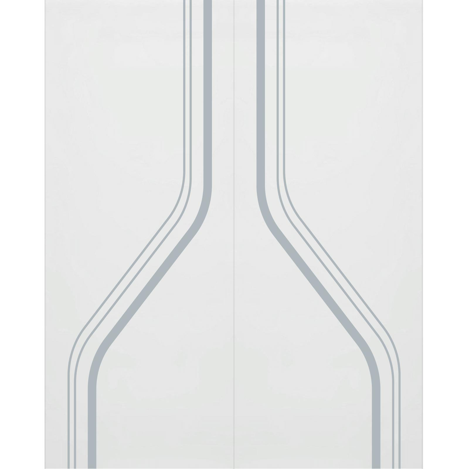 Double Glass Sliding Door - Reston 8mm Obscure Glass - Clear Printed Design - Planeo 60 Pro Kit