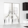 Reston 8mm Obscure Glass - Clear Printed Design - Double Absolute Pocket Door