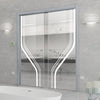 Reston 8mm Clear Glass - Obscure Printed Design - Double Evokit Pocket Door
