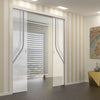 Reston 8mm Obscure Glass - Obscure Printed Design - Double Evokit Pocket Door