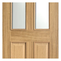 richmond oak door raised mouldings both sides bevelled clear glass 