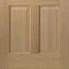 Single Sliding Door & Track - Richmond White Oak Door - No Raised Mouldings - Bevelled Clear Glass - Unfinished