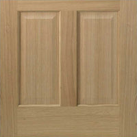 Double Sliding Door & Track - Richmond White Oak Doors - No Raised Mouldings - Bevelled Clear Glass - Unfinished