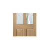 Richmond Oak Door - No Raised Mouldings - Bevelled Clear Glass