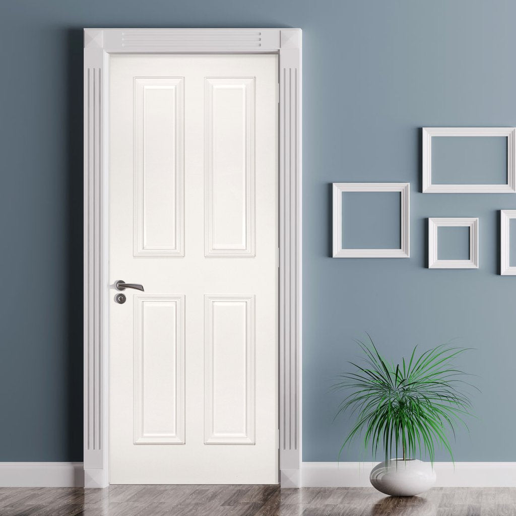 Rochester White Primed Fire Door - Raised Mouldings - 1/2 Hour Fire Rated