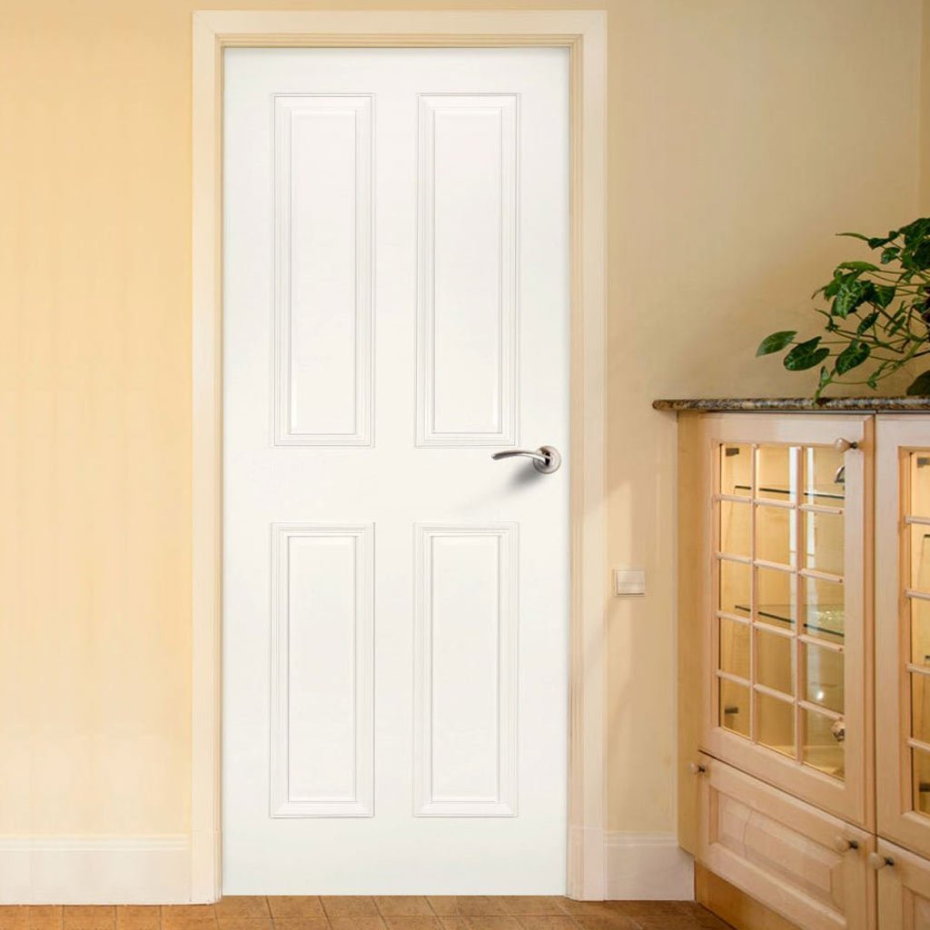 White primed glazed interior door
