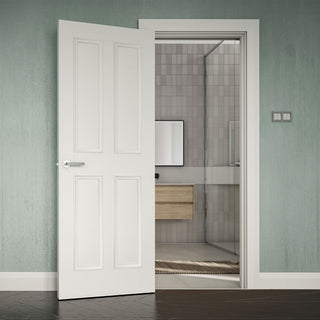 Image: Bespoke Rochester White Primed Internal Door - Raised Mouldings