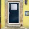 Cottage Style Rockford 1 Composite Front Door Set with Obscure Glass - Shown in Blue