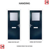 Cottage Style Rockford 1 Composite Front Door Set with Obscure Glass - Shown in Blue