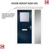 Cottage Style Rockford 1 Composite Front Door Set with Single Side Screen - Obscure Glass - Shown in Blue