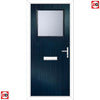 Cottage Style Rockford 1 Composite Front Door Set with Obscure Glass - Shown in Blue