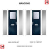 Cottage Style Rockford 1 Composite Door Set with Double Side Screen - Obscure Glass - Shown in Blue