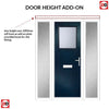 Cottage Style Rockford 1 Composite Door Set with Double Side Screen - Obscure Glass - Shown in Blue