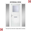 Cottage Style Rockford 1 Composite Front Door Set with Double Side Screen - Clear Glass - Shown in White
