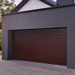 Image: Gliderol Electric Insulated Roller Garage Door from 2452 to 2910mm Wide - Rosewood