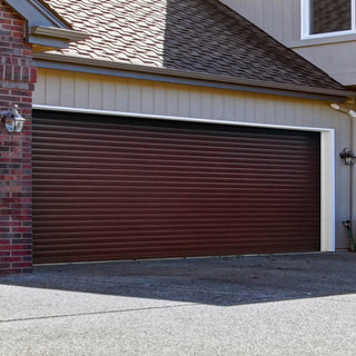 Image: Gliderol Electric Insulated Roller Garage Door from 4711 to 5320mm Wide - Rosewood
