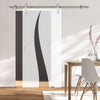 Single Glass Sliding Door - Solaris Tubular Stainless Steel Sliding Track & Roslin 8mm Obscure Glass - Clear Printed Design