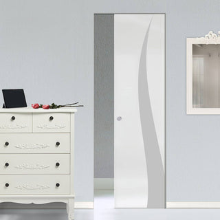 Image: Roslin 8mm Obscure Glass - Obscure Printed Design - Single Absolute Pocket Door