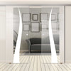 Double Glass Sliding Door - Roslin 8mm Clear Glass - Obscure Printed Design - Planeo 60 Pro Kit