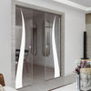 Roslin 8mm Clear Glass - Obscure Printed Design - Double Evokit Pocket Door