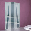 Roslin 8mm Obscure Glass - Clear Printed Design - Double Absolute Pocket Door