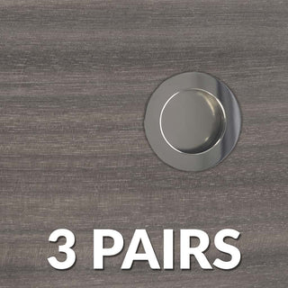 Image: Three Pairs of Anniston 50mm Sliding Door Round Flush Pulls - Polished Stainless Steel