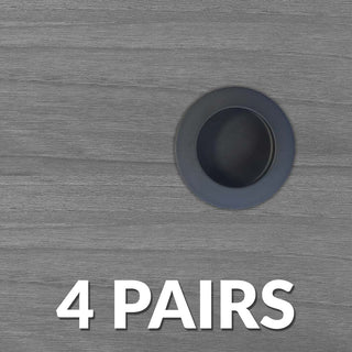 Image: Four Pairs of Anniston 50mm Sliding Door Round Flush Pulls - Matt Black Finish