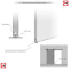 Single Sliding Door & Arrowhead Black Track - Ely American Oak Veneer Door - Clear Bevelled Safety Glass - Prefinished