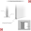 Sirius Tubular Stainless Steel Sliding Track & Eton Oak Double Door - Clear Glass - Unfinished