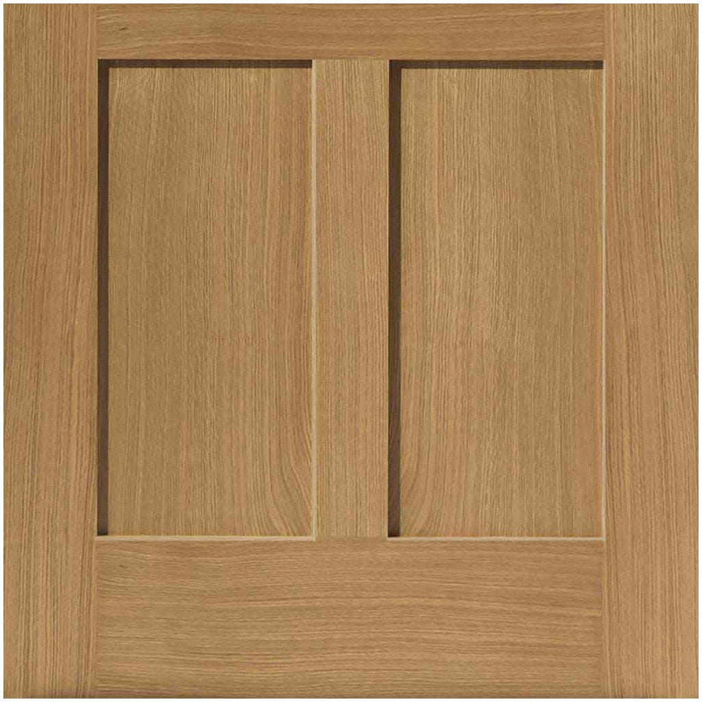 J B Kind Oak Shaker Rushmore Fire Door - Flat Panels - 1/2 Hour Fire Rated