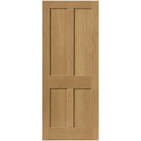 J B Kind Oak Shaker Rushmore Fire Door - Flat Panels - 1/2 Hour Fire Rated