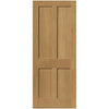 J B Kind Oak Shaker Rushmore Fire Door - Flat Panels - 1/2 Hour Fire Rated