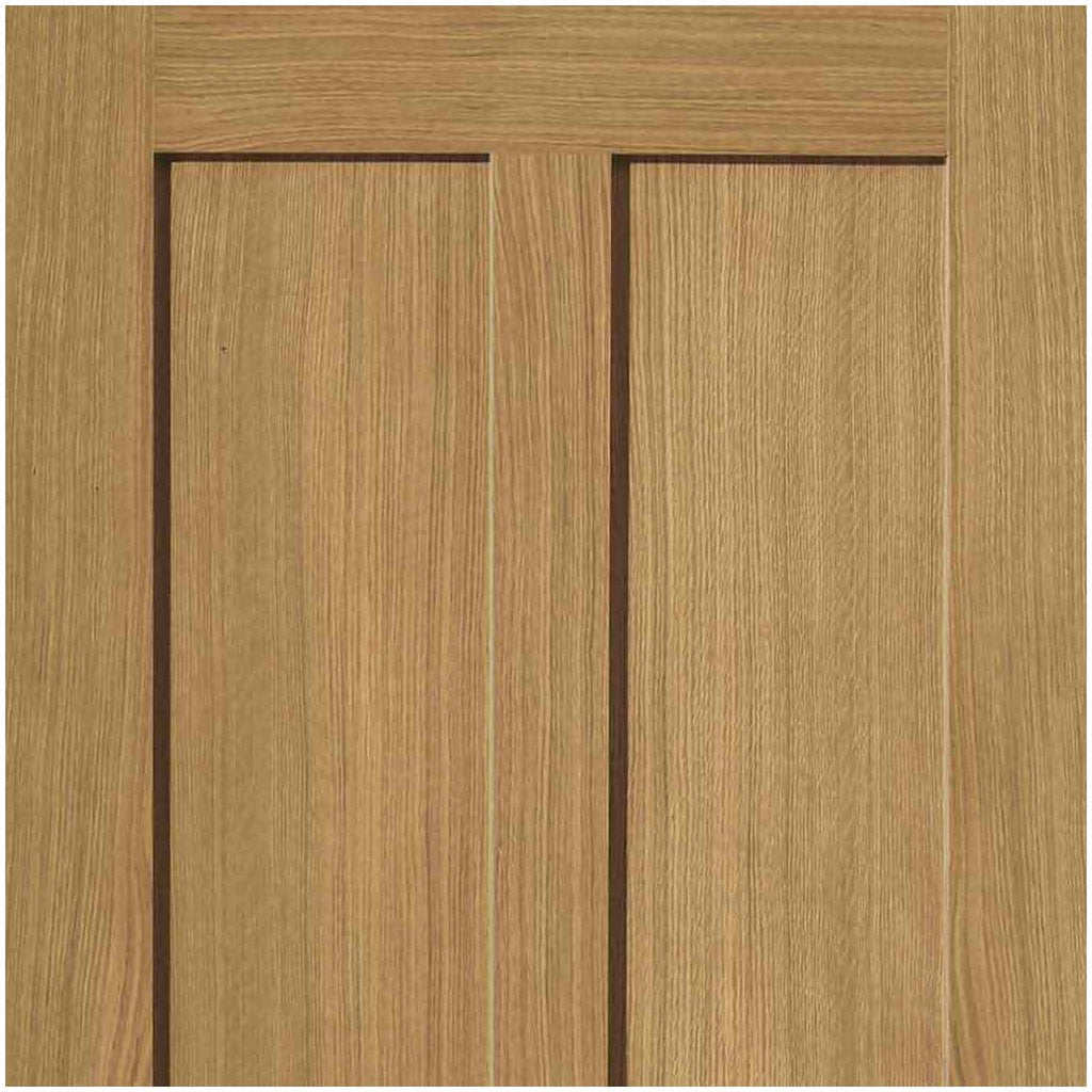 J B Kind Oak Shaker Rushmore Fire Door - Flat Panels - 1/2 Hour Fire Rated