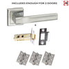 Two Pack Kansas Status Lever on Square Rose - Satin Chrome Handle