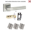 Three Pack Kansas Status Lever on Square Rose - Satin Chrome Handle