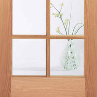 Double Sliding Door & Track - SA 10 Pane White Oak Doorss - Clear Glass - Unfinished