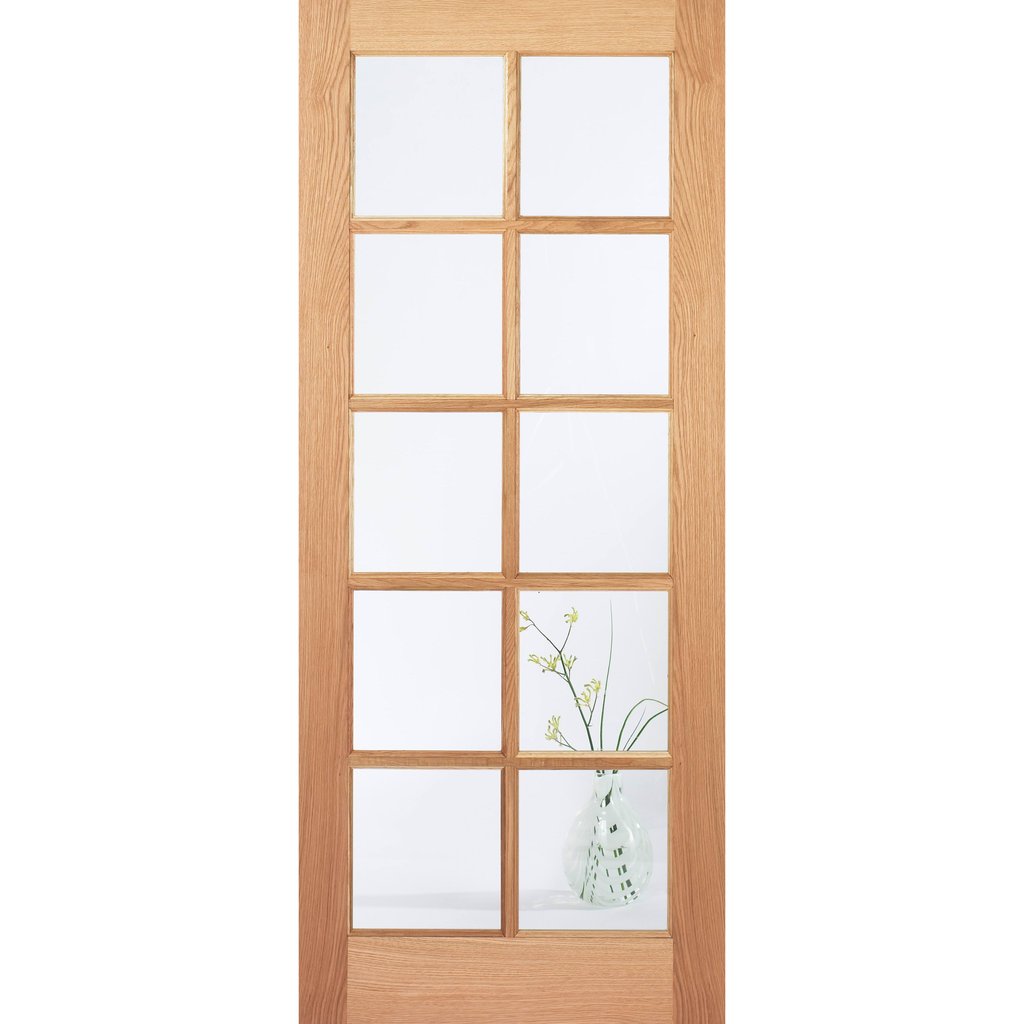 SA 10 Pane Oak Doors - Clear Glass