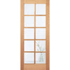 Double Sliding Door & Track - SA 10 Pane White Oak Doorss - Clear Glass - Unfinished