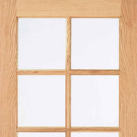 Double Sliding Door & Track - SA 10 Pane White Oak Doorss - Clear Glass - Unfinished