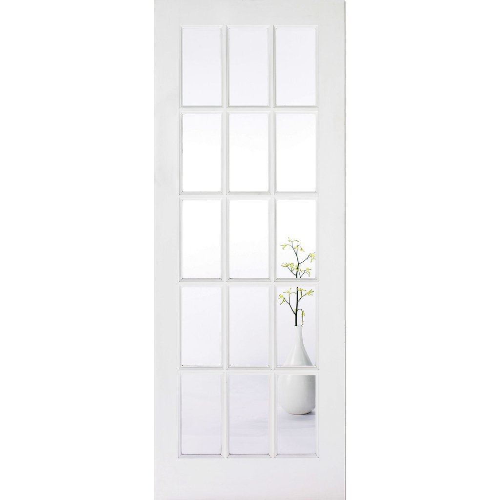 Four Folding Doors & Frame Kit - SA 15 Pane 3+1 - Clear Glass - White Primed