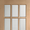Four Folding Doors & Frame Kit - SA 15L Oak 3+1 - Bevelled Clear Glass - Unfinished