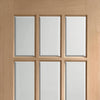 Two Folding Doors & Frame Kit - SA 15 Pane Oak 2+0 - Bevelled Clear Glass - Unfinished