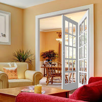 Two Folding Doors & Frame Kit - SA 15L 2+0 - Clear Glass - White Primed