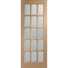 Four Folding Doors & Frame Kit - SA 15L Oak 3+1 - Bevelled Clear Glass - Unfinished
